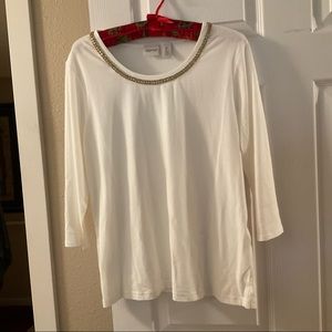 Dressy gold trimmed top